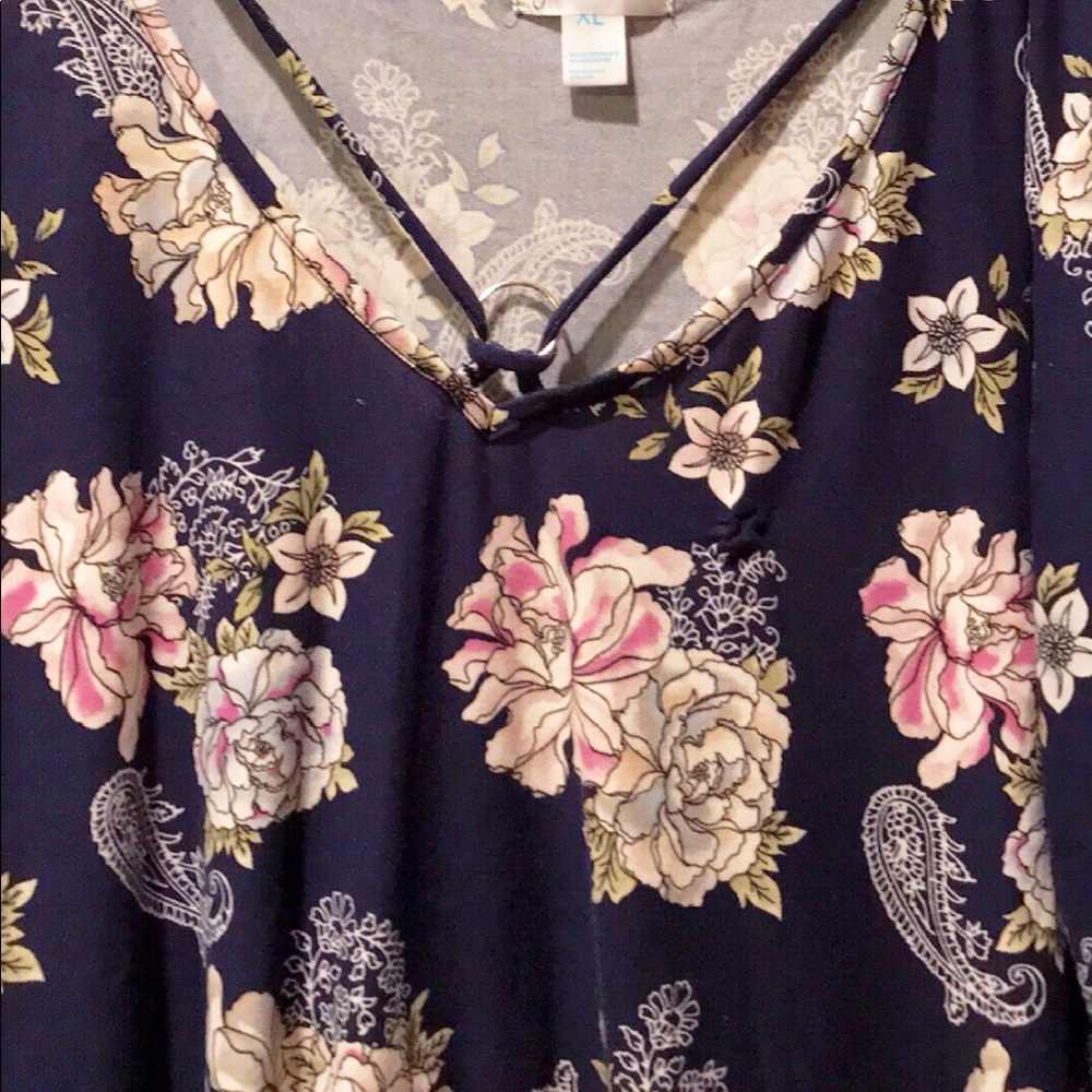 🛍👗Just Be Floral Long Sleeve Oversize Blouse - Picture 2 of 3